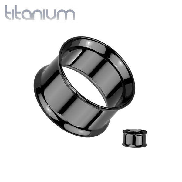 Implant Grade Titanium Black PVD Double Flared Ear Tunnel Spacers Gauges