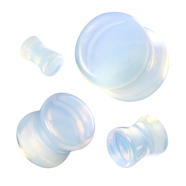 Organic Natural Opalite Double Flared Glass Double Flared Plugs