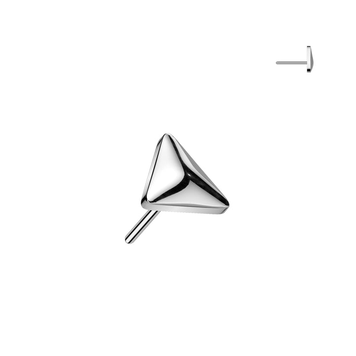 Implant Grade Titanium Minimal Triangle Push In Threadless Labret With Flat Back - Pierced Universe