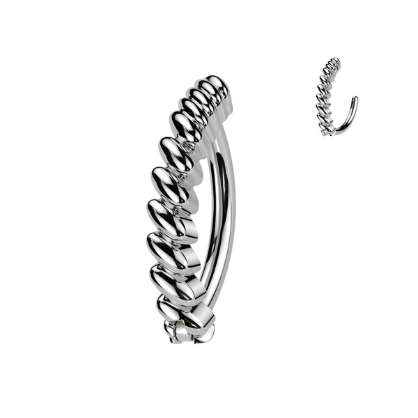 316L Surgical Steel Twisted Hinged Clicker Belly Ring