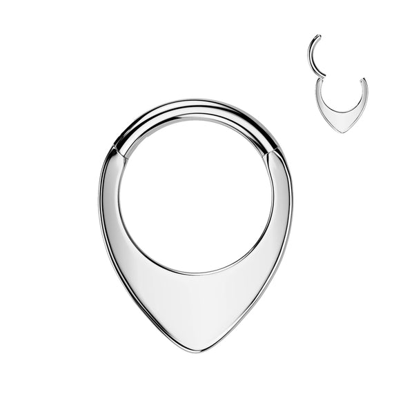 Implant Grade Titanium Thick Flat V Shape Septum Hinged Clicker Hoop