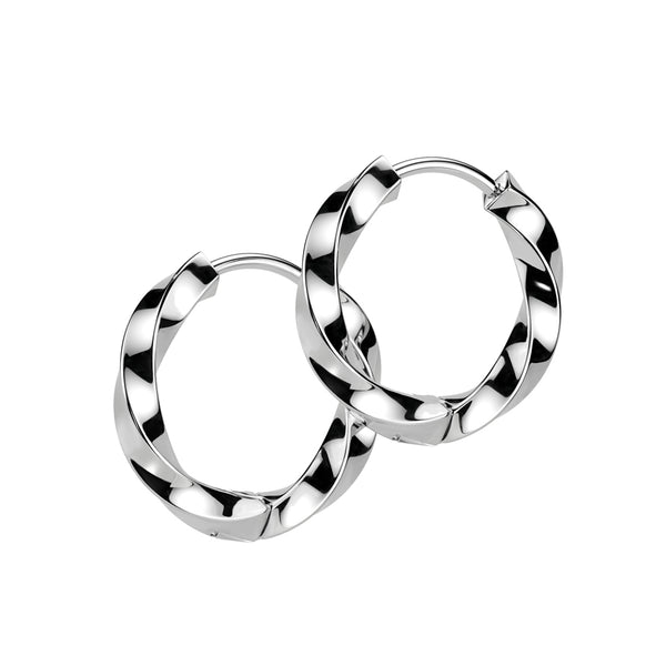 Pair of 316L Surgical Steel Twisted Hoop Earrings