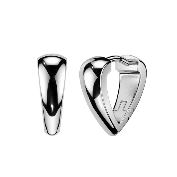 Pair of 316L Surgical Steel Chevron Minimal V Shape Hinged Hoop Earrings