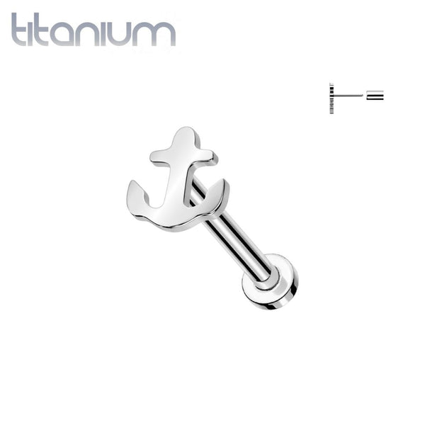 Implant Grade Titanium Anchor Threadless Push In Labret - Pierced Universe