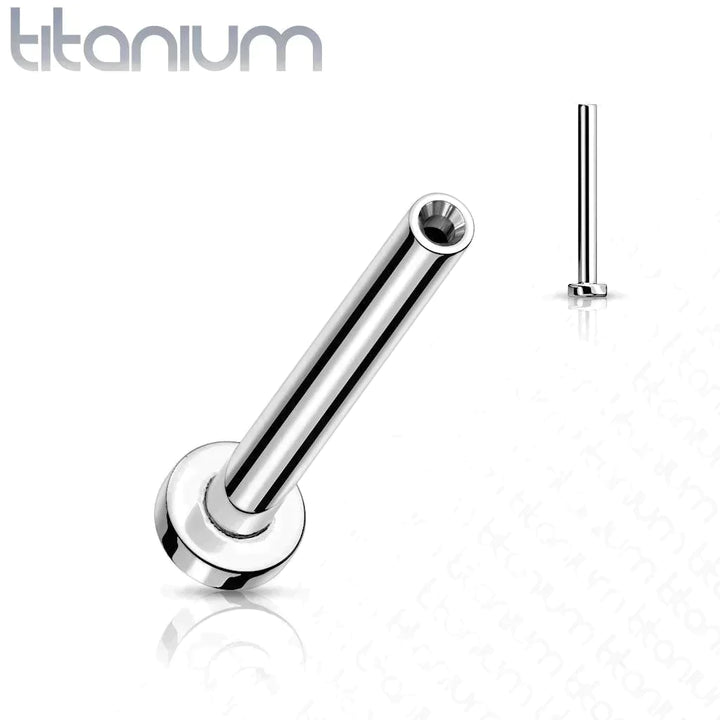 Implant Grade Titanium Threadless Push In Dainty Sword Dagger Top Labret With Flat Back - Pierced Universe