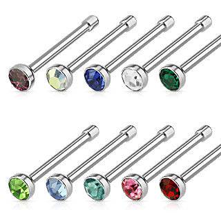 316L Surgical Steel 2mm CZ Gem Nose Bone Studs - Pierced Universe