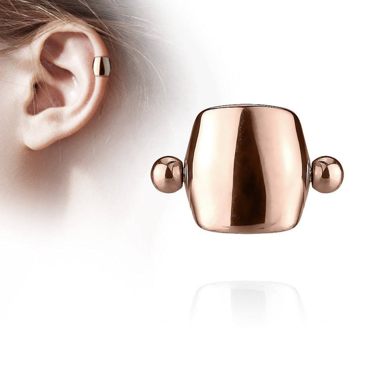 316L Surgical Steel Ear Cuff Shield Helix Straight Barbell Ring - Pierced Universe