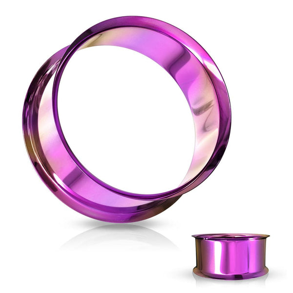 316L Surgical Steel High Polished Purple PVD Double Flared Ear Gauges Tunnels - Pierced Universe