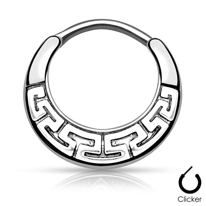 316L Surgical Steel Vintage Antique Curved Septum Nose Ring Clicker - Pierced Universe
