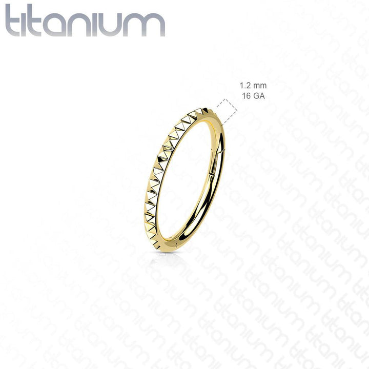 Implant Grade Titanium Ridged Hinged Hoop Clicker Ring - Pierced Universe