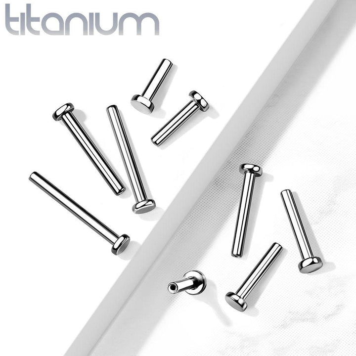 Implant Grade Titanium Threadless Push In Flat Back Aurora Borealis Prong CZ Nose Ring Stud - Pierced Universe