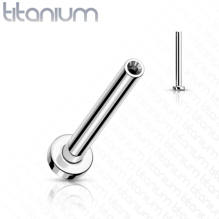 Implant Grade Titanium Threadless Push In Flat Back Aurora Borealis Prong CZ Nose Ring Stud - Pierced Universe