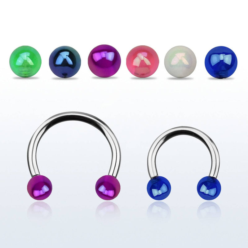 Surgical Steel AB Coated Acrylic Ball Horseshoe - Pierced Universe